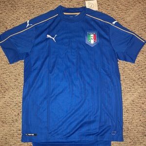 Short Sleeve Puma Blue Italy National Team Jersey